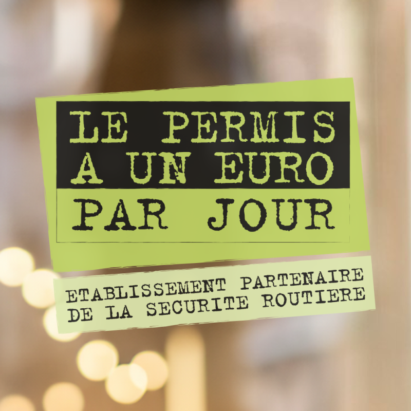 ADHÉSIF INTÉRIEUR PERMIS 1€ PAR JOUR - GRAND FORMAT