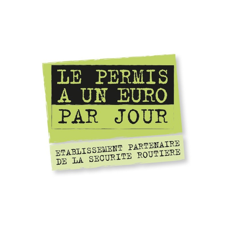 ADHÉSIF EXTÉRIEUR PERMIS 1€ PAR JOUR - GRAND FORMAT