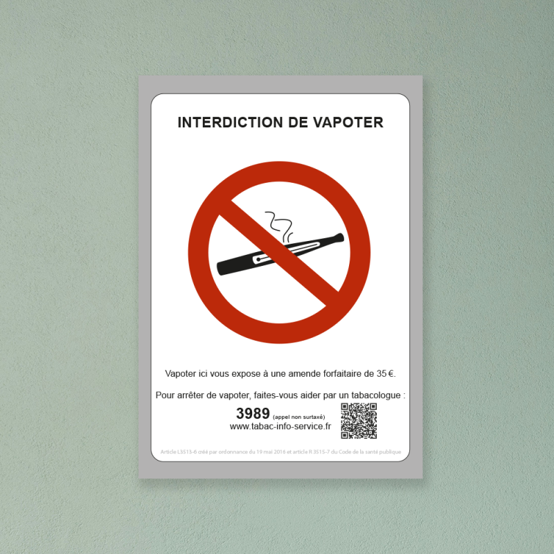 AFFICHE INTERDICTION DE VAPOTER