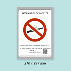 AFFICHE INTERDICTION DE VAPOTER