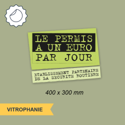 ADHÉSIF INTÉRIEUR PERMIS 1€ PAR JOUR - GRAND FORMAT
