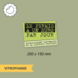 ADHÉSIF INTÉRIEUR PERMIS 1€ PAR JOUR - PETIT FORMAT